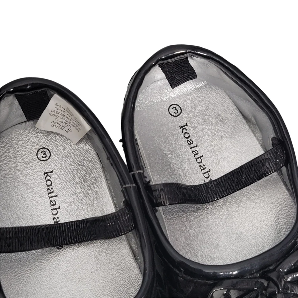 Koalababy Black Faux Patent Leather Ballet Flats